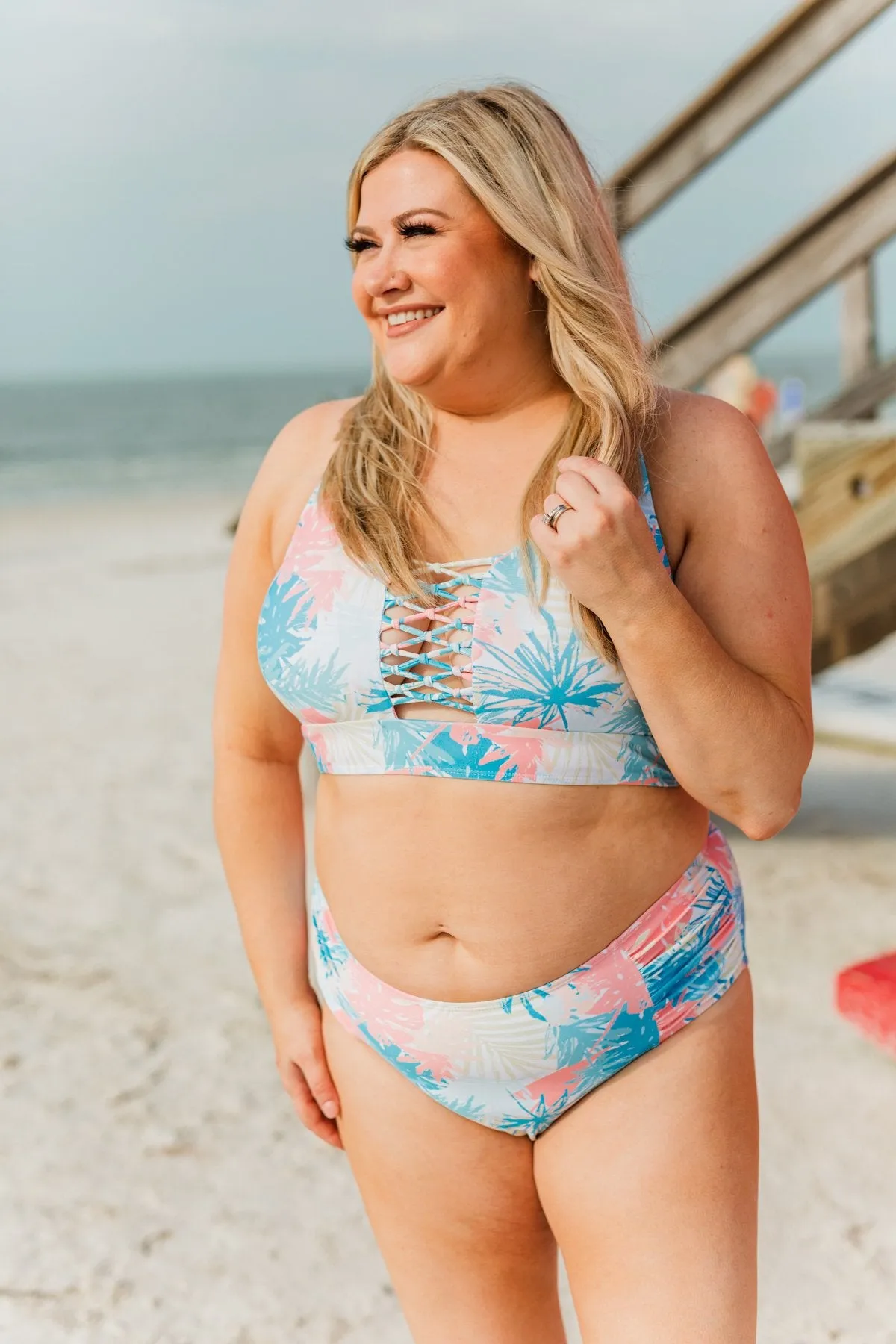 Tropical Breeze Braided Swim Top- Tropical Multi-Color