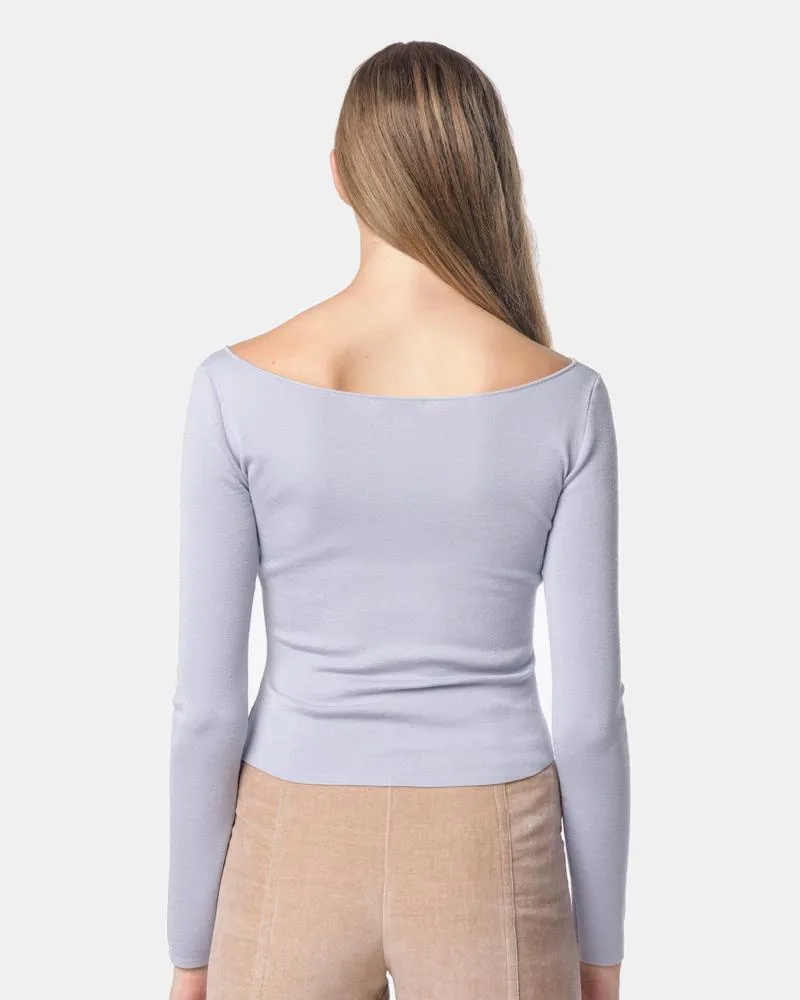 V Neck Sweater in Lilac