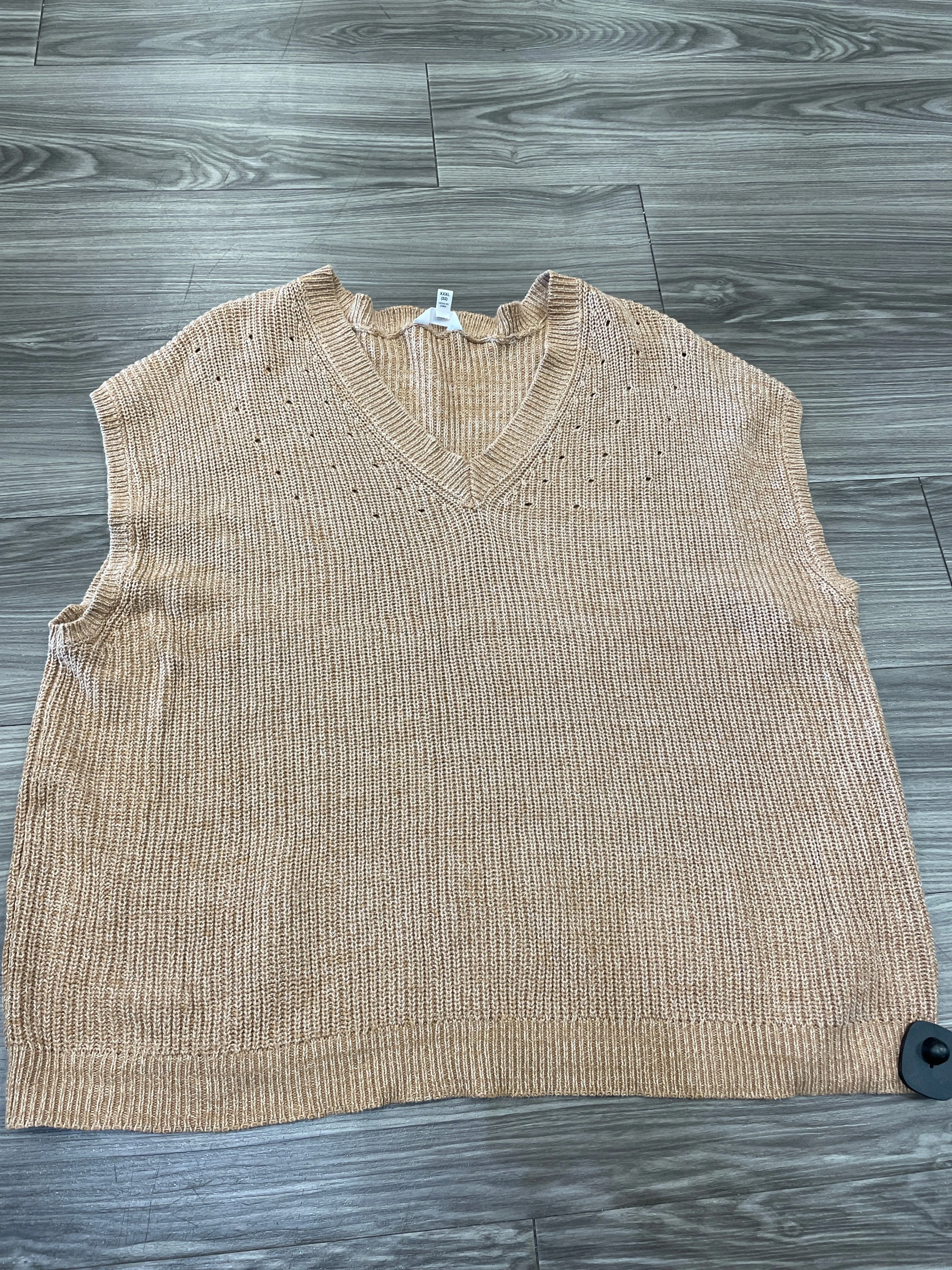 Vest Sweater By Time And Tru In Tan, Size: 3x