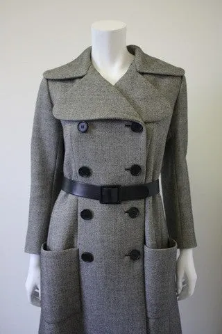 Vintage '70s NORELL Wool Tweed Coat with Belt