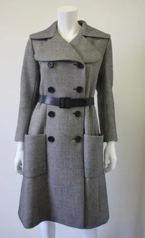 Vintage '70s NORELL Wool Tweed Coat with Belt