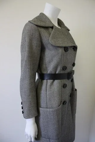 Vintage '70s NORELL Wool Tweed Coat with Belt