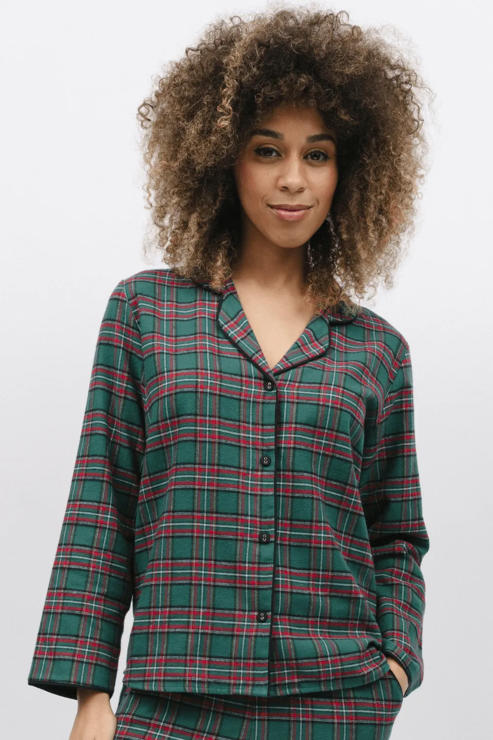 Whistler Check Pyjama Top, Size UK 8