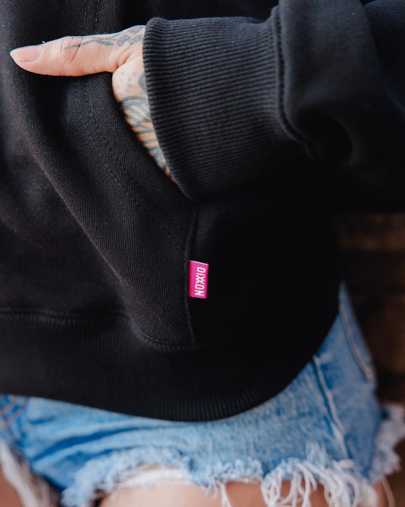 Women's Ground Up Hoodie - Black & Pink