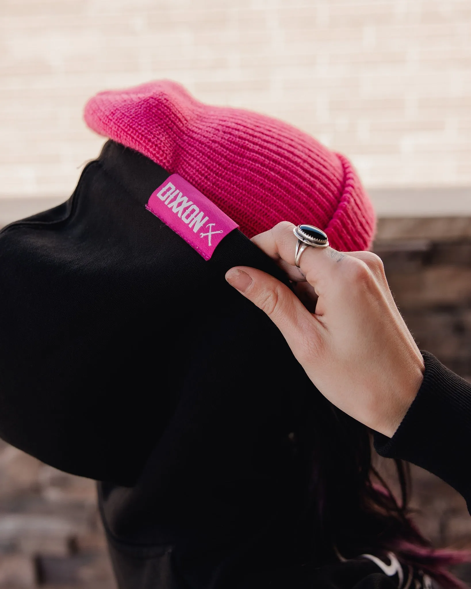 Women's Ground Up Hoodie - Black & Pink