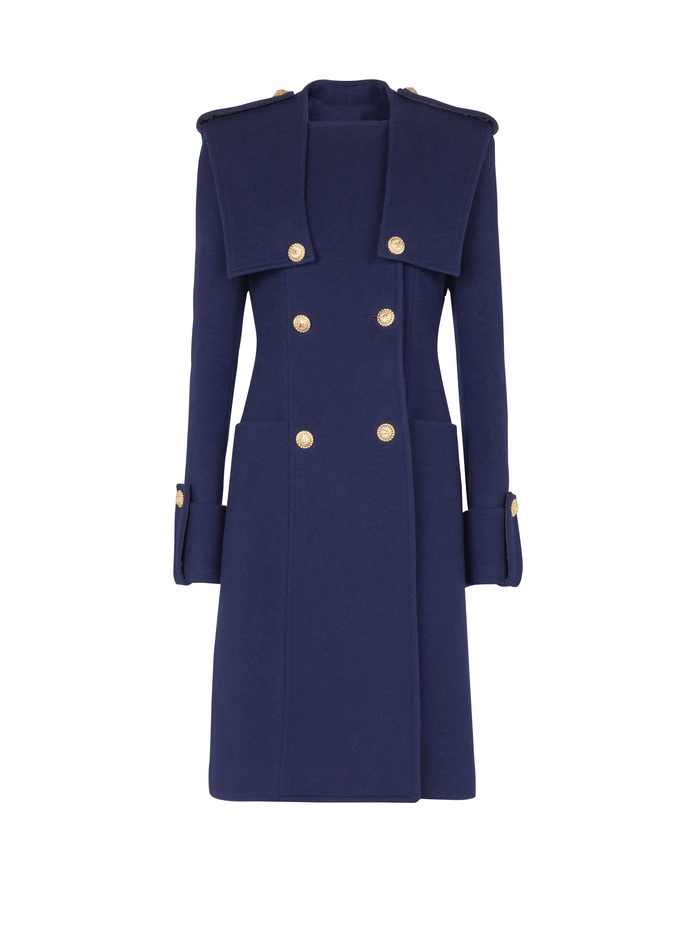 Wool and cashmere button-down trench coat