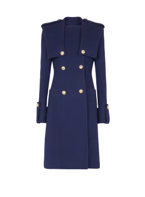 Wool and cashmere button-down trench coat