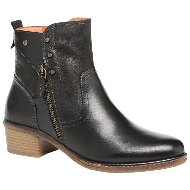 Zaragoza Calfskin Leather Women's Zip Up Ankle Boots